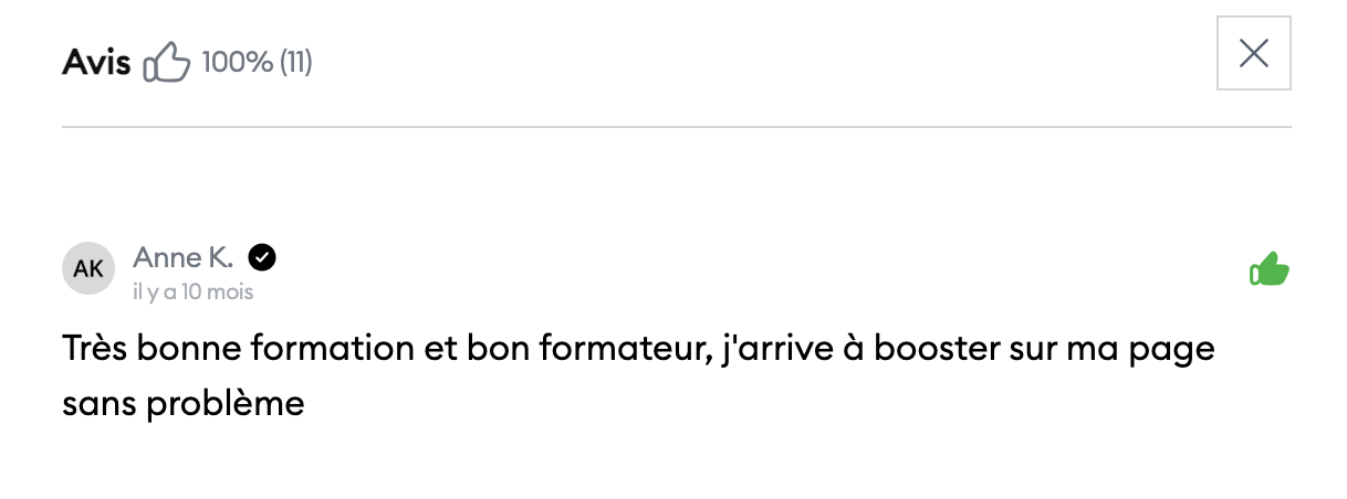 Avis d'apprenant