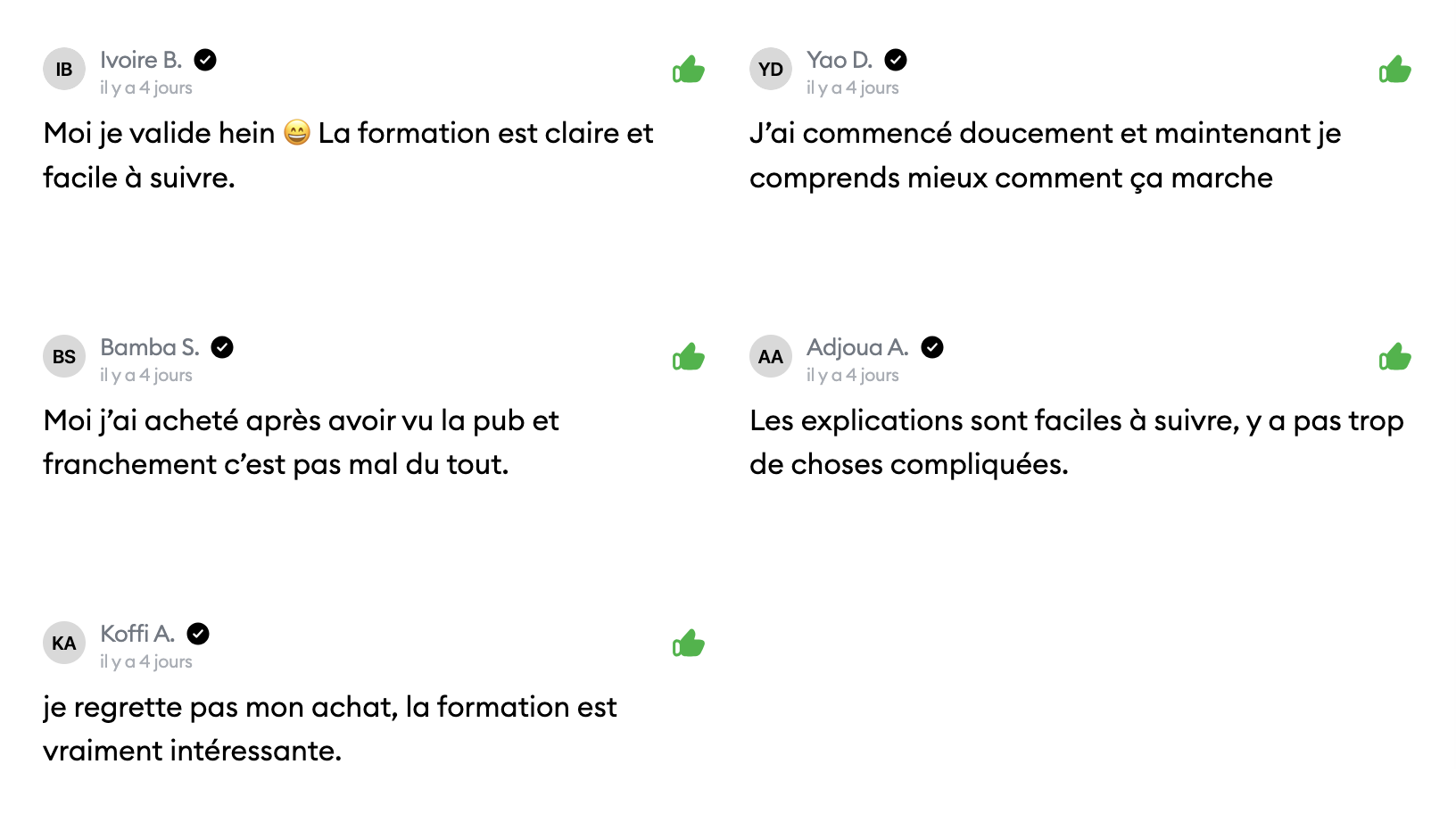 Avis d'apprenant